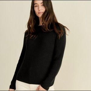 Jenni Kayne Cotton Fisherman Sweater Black